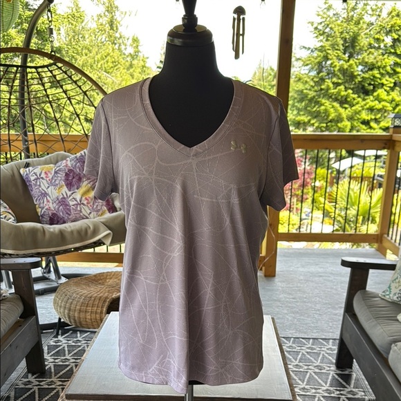 Underarmour | HeatGear V-Neck Marble Jacquard T- Shirt - Picture 5 of 9